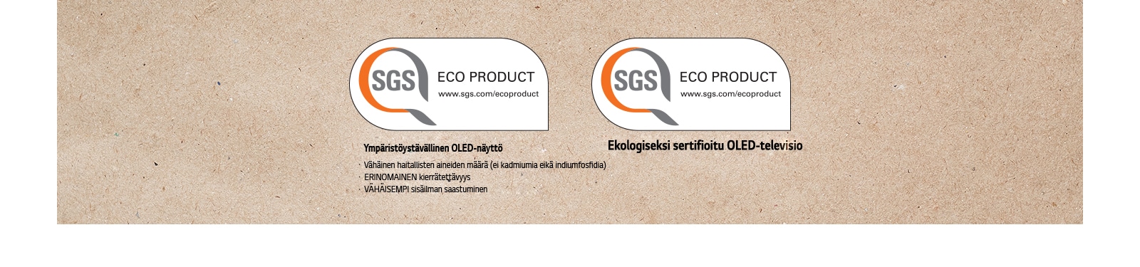 SGS-sertifioinnin logo OLED-paneeleissa ja OLED-televisioissa.