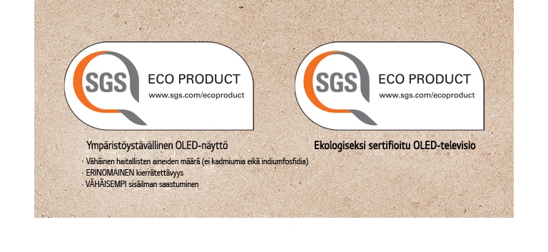 SGS-sertifioinnin logo OLED-paneeleissa ja OLED-televisioissa.