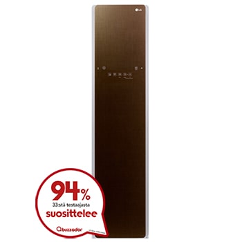 LG Styler - uusi ruskea styling kaappi, jossa on höyry ja wifi, joka rakastaa vaatekaappi!