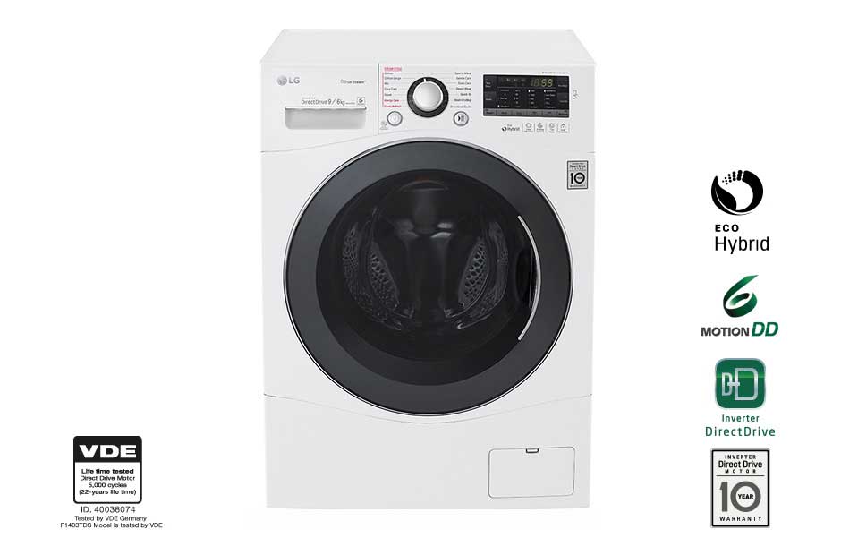 LG 1-9 kg / 1-6 kg True Steam™ 6 Motion Direct Drive -kuivaava pesukone, FH4A8FDH2N