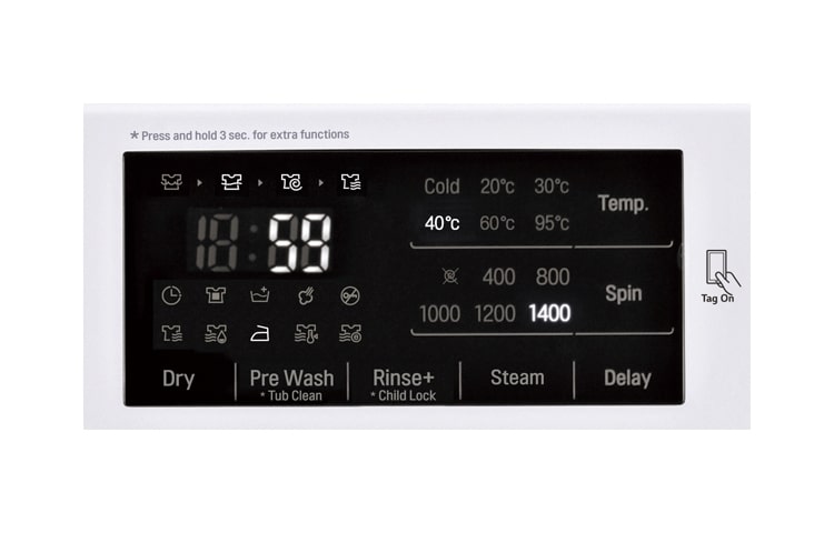 LG 1-9kg Turbo Wash Direct Drive pesukone, FH4U2VCN2, thumbnail 5