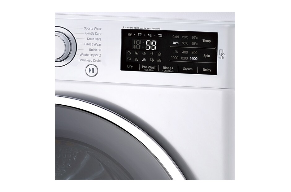 LG 1-8 kg / 1-5 kg True Steam™ 6 Motion Direct Drive -kuivaavat pesukoneet, NFC, FH4U2TDH0N, thumbnail 5