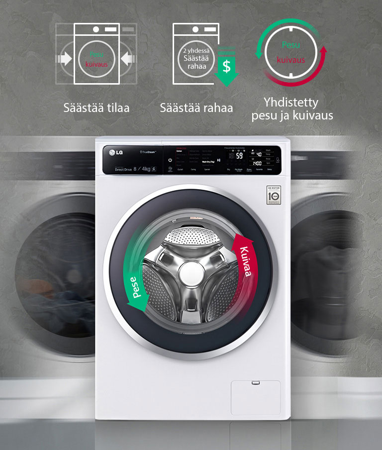 Pese ja kuivaa samassa koneessa