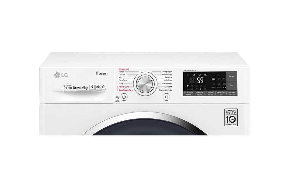 LG 1-9 kg TurboWash™ & SpaSteam, Wi-Fi, 6 Motion Direct Drive pesukone, energialuokka A+++ ( -30%), F14AW9S2, thumbnail 6