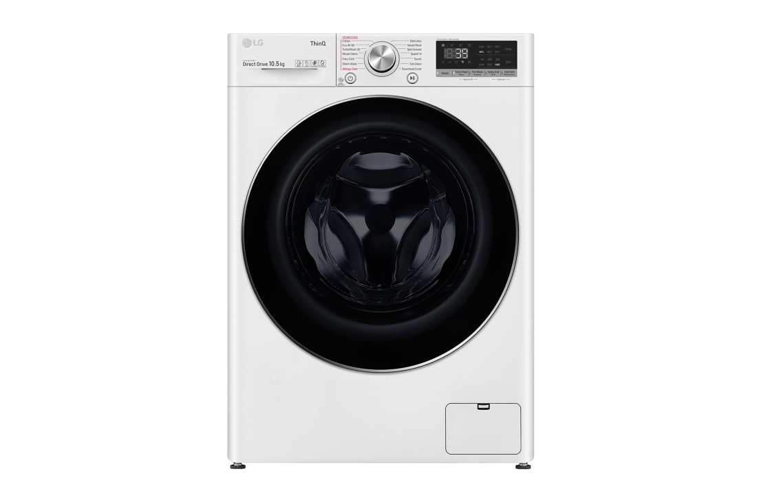 LG 10.5 kg Pyykinpesukone(Valkoinen) - Steam, Energialuokka A, , TurboWash360™, AI DD™, Smart Diagnosis™ - Wi-Fi-yhteys, FV90JNS2QE