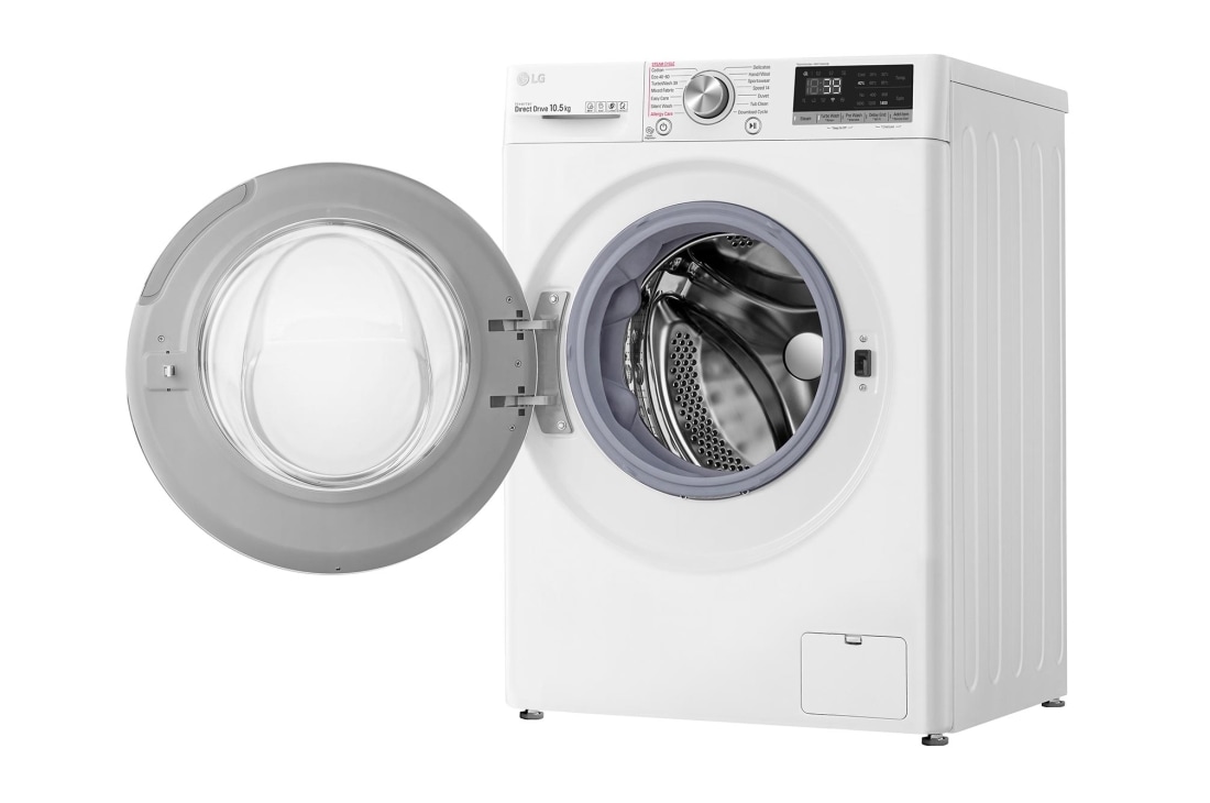 LG 10.5 kg Pyykinpesukone(Valkoinen) - Steam, Energialuokka A, , TurboWash360™, AI DD™, Smart Diagnosis™ - Wi-Fi-yhteys, FV90JNS2QE, thumbnail 8