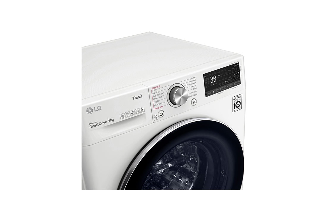 LG 9 kg Pyykinpesukone(Valkoinen) - Auto Dose, Steam, Energialuokka A, TurboWash360™, AI DD™, Smart Diagnosis™ - Wi-Fi-yhtey, FV94VNS2QA, FV94VNS2QA, thumbnail 7