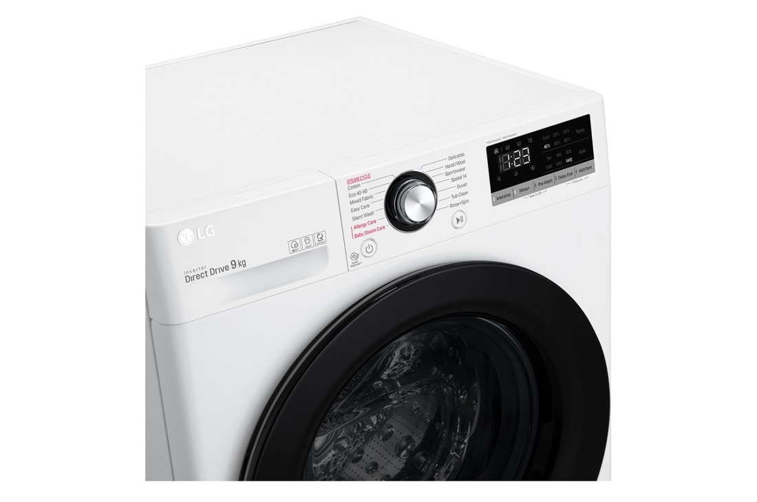 LG 9 kg Pyykinpesukone(Valkoinen) - Steam, Energialuokka B, AI DD™, Smart Diagnosis™, FV50VNS3E, thumbnail 7