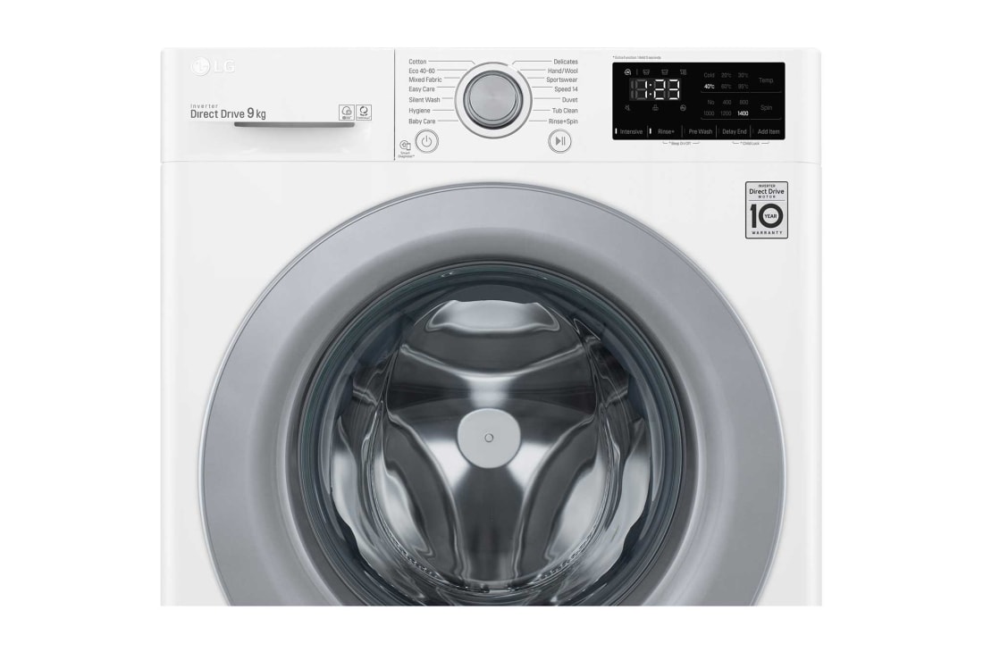 LG 9 kg Pyykinpesukone(Valkoinen) - Energialuokka D, AI DD™, Smart Diagnosis™, P4A3VN3W, thumbnail 4