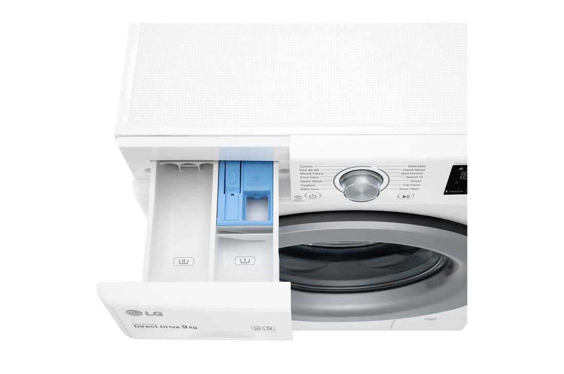 LG 9 kg Pyykinpesukone(Valkoinen) - Energialuokka D, AI DD™, Smart Diagnosis™, P4A3VN3W, thumbnail 6