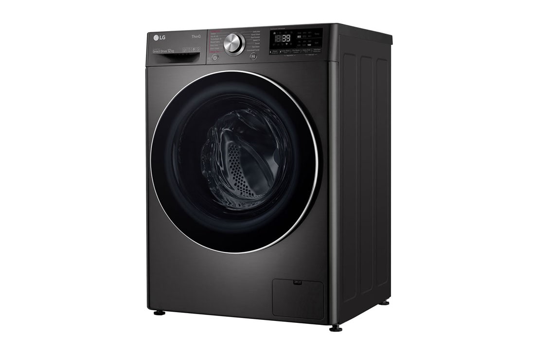 LG 12 kg Pyykinpesukone(Musta) - Steam+, Energialuokka A, TurboWash360™, AI DD™, Smart Diagnosis™ - Wi-Fi-yhteys, FV90BNS2BE, thumbnail 12