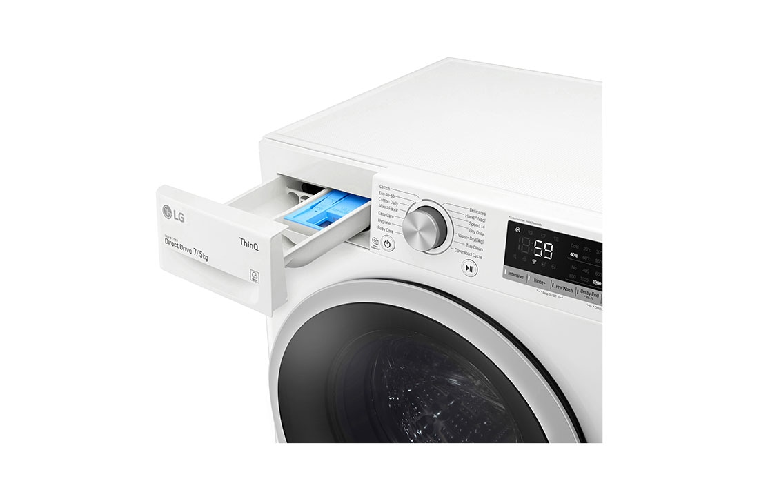LG 7 kg / 5 kg Kuivaava pesukone(Valkoinen) - Energialuokka E, AI DD™, Smart Diagnosis™ - Wi-Fi-yhteys, F2DV507N1WS, F2DV507N1WS, thumbnail 5