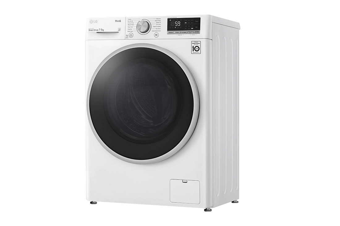 LG 7 kg / 5 kg Kuivaava pesukone(Valkoinen) - Energialuokka E, AI DD™, Smart Diagnosis™ - Wi-Fi-yhteys, F2DV507N1WS, F2DV507N1WS, thumbnail 12