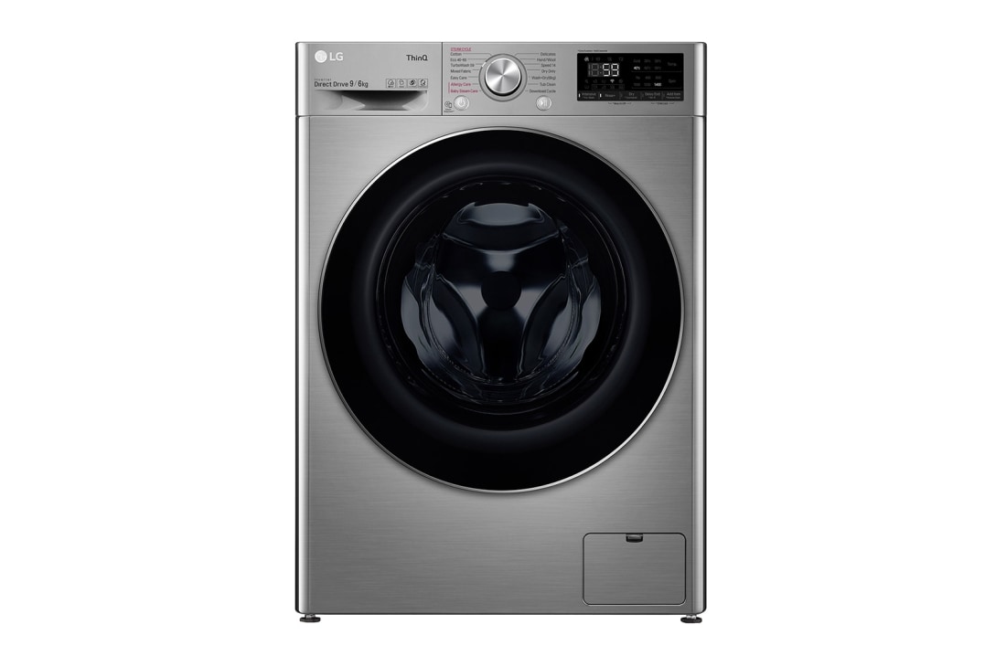 LG 9 kg / 6 kg Kuivaava pesukone(Grafiitti) - Steam, Energialuokka E, TurboWash™, AI DD™, Smart Diagnosis™ - Wi-Fi-yhteys, CV70V6S2BE