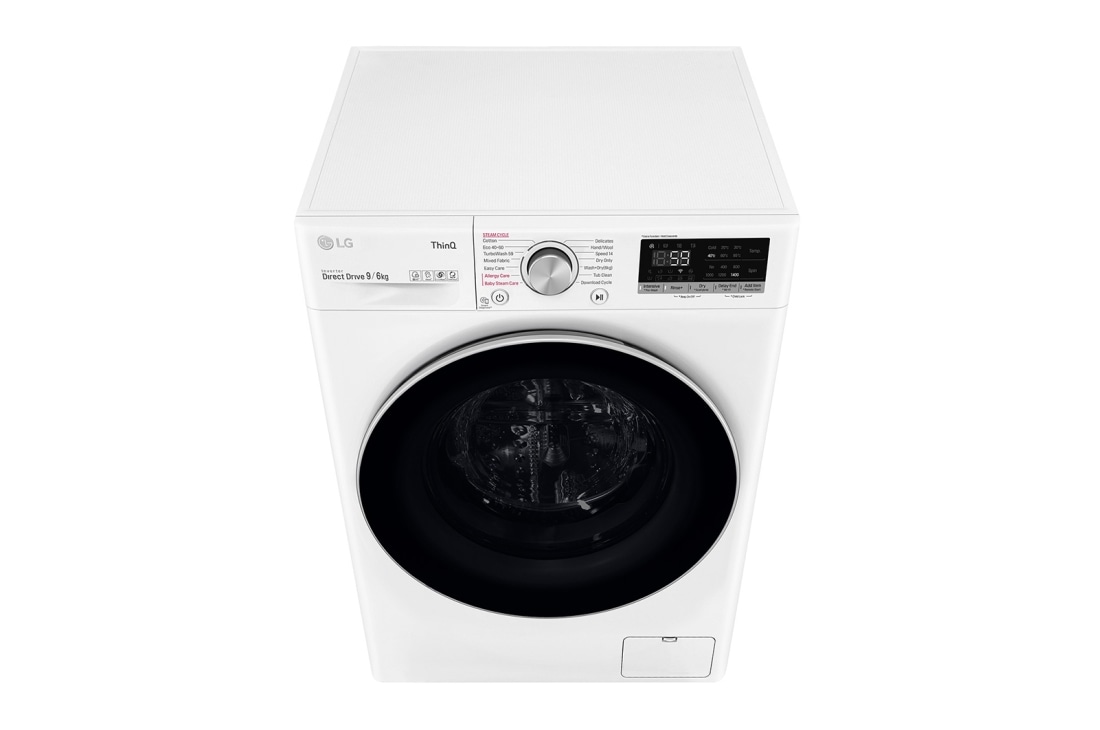 LG 9 kg / 6 kg Kuivaava pesukone(Valkoinen) - Steam, Energialuokka E, TurboWash™, AI DD™, Smart Diagnosis™ - Wi-Fi-yhteys, P4AQVH1WE, thumbnail 10