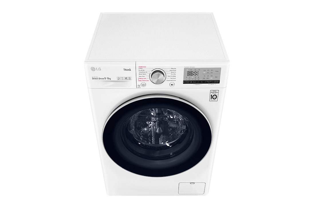 LG 9 kg / 6 kg Kuivaava pesukone(Valkoinen) - Steam, Energialuokka E, TurboWash™. AI DD™ , Smart Diagnosis™ - Wi-Fi-yhteys, K4DV709H0W, K4DV709H0W, thumbnail 9