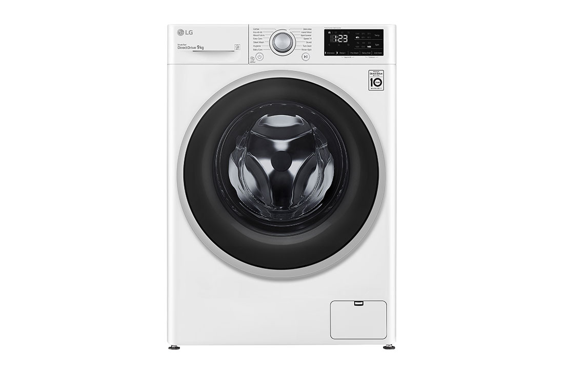LG 9 kg Pyykinpesukone(Valkoinen) - Energialuokka B, AI DD™ , Smart Diagnosis™, F4WV409N1WE_Front, F4WV409N1WE