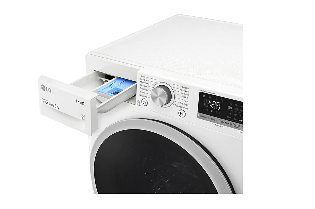 LG 8 kg Pyykinpesukone(Valkoinen) - Energialuokka C, AI DD™, Smart Diagnosis™ - Wi-Fi-yhteys, P4AOTN1WE, thumbnail 5