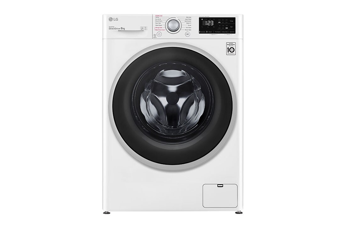 LG 8 kg Pyykinpesukone(Valkoinen) - Steam, Energialuokka C, AI DD™, Smart Diagnosis™ - Wi-Fi-yhteys, W4WV408S1WE
