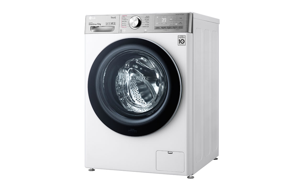 LG 12 kg Pyykinpesukone(Valkoinen) - Steam+, Energialuokka A, , TurboWash360™, AI DD™, Smart Diagnosis™ - Wi-Fi-yhtey, P4AVBS2WE, P4AVBS2WE, thumbnail 12