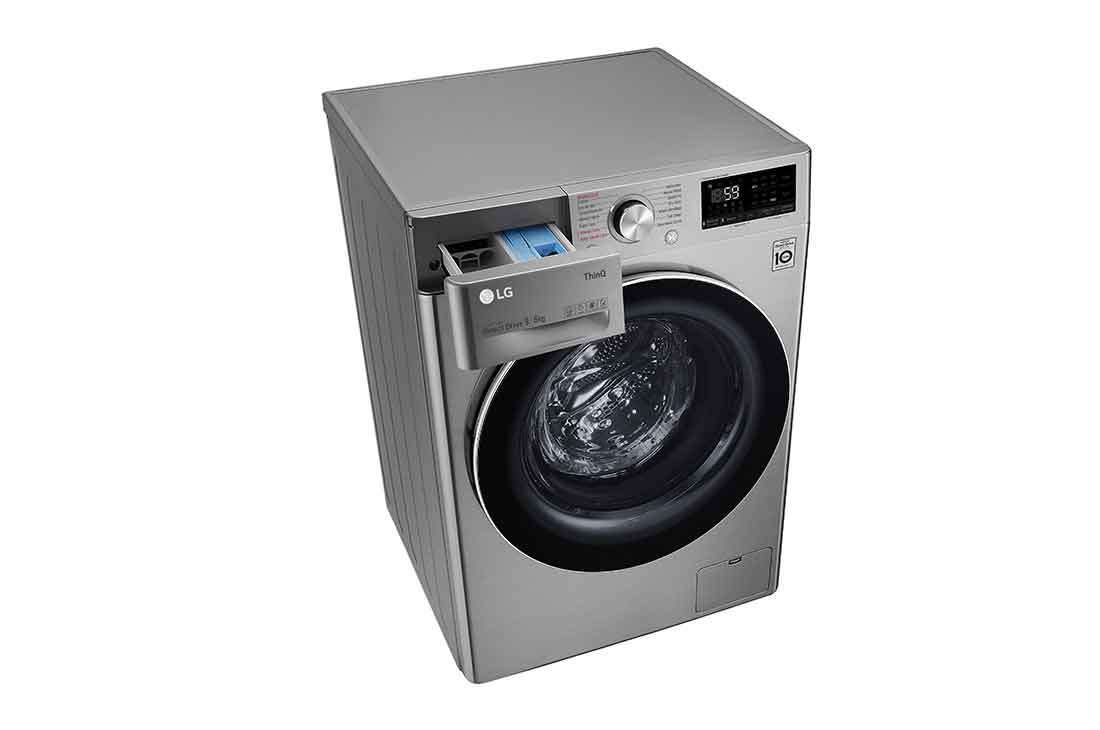 LG 9 kg / 6 kg Kuivaava pesukone(Stainless Silver) - Steam, Energialuokka E, TurboWash™, AI DD™, Smart Diagnosis™ - Wi-Fi-yhteys, P4AQVH1VE, P4AQVH1VE, thumbnail 9