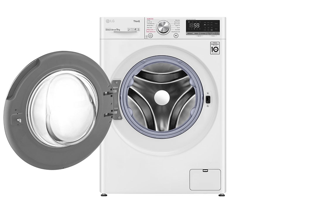 LG 9 kg Pyykinpesukone(Valkoinen) - Steam, Energialuokka A, TurboWash™, AI DD™, Smart Diagnosis™ - Wi-Fi-yhtey, LG FV74VNS2WA, FV74VNS2WA, thumbnail 2
