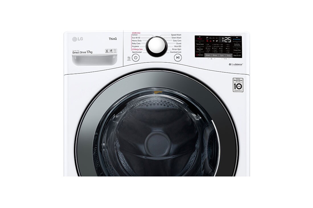 LG 17 kg Pyykinpesukone(Valkoinen) - Energialuokka E, TurboWash™, AI DD™, Steam, Smart Diagnosis™ - Wi-Fi-yhteys, FVB17NS2QE, FVB17NS2QE, thumbnail 4