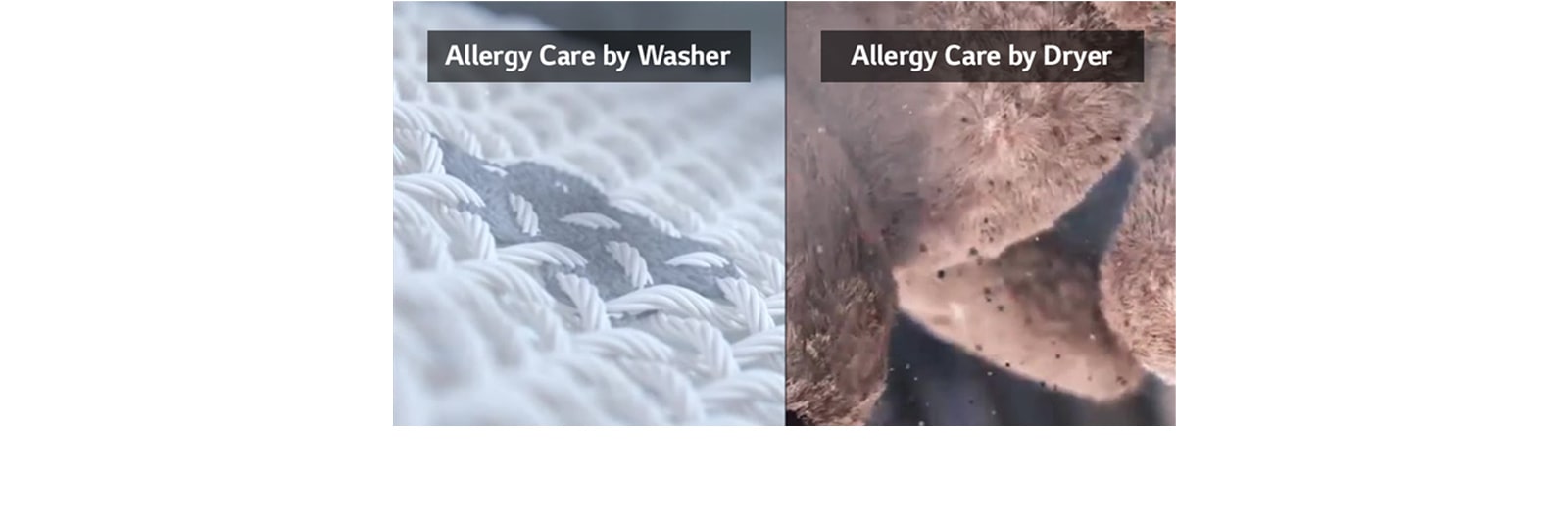This is a video showing pollutants being removed from the laundry inside the washing machine and a teddy bear in the dryer. During the drying process, dust and the like are being removed.
