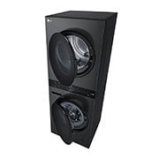 LG  12 kg / 10 kg WashTower(Musta) - Energialuokka A/C, Steam, TurboWash™360, AI DD™, Dual Inverter Heatpump™, WT1210BBF_TopRightPerspectiveOpen1, WT1210BBF, thumbnail 16