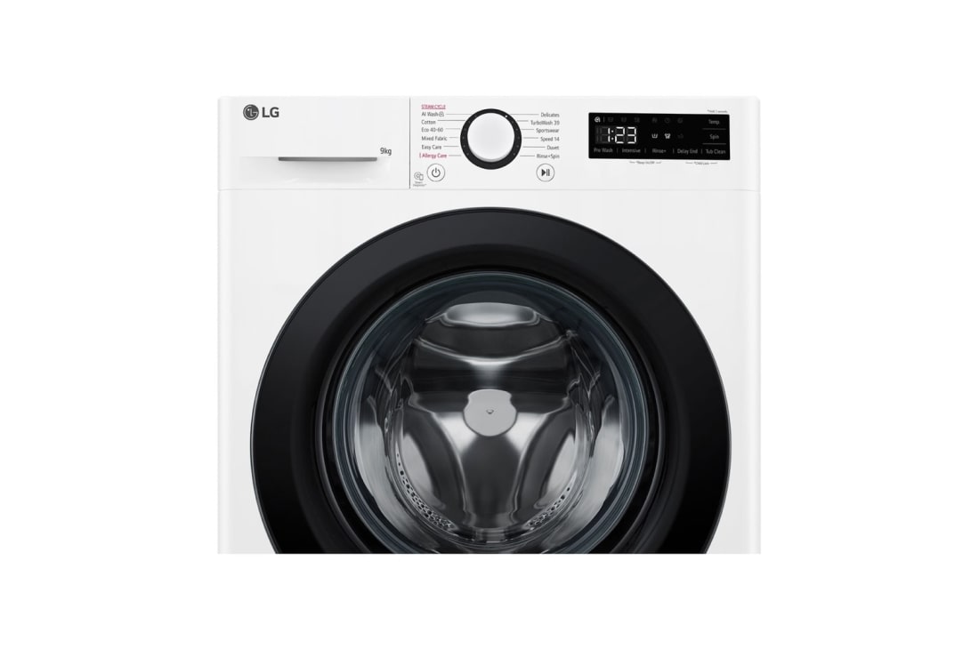 LG 9 kg Pyykinpesukone(Valkoinen) - Steam, Energialuokka A, TurboWash360™, AI DD™, Smart Diagnosis™ , Display view, F4Y5VYP6WY, thumbnail 4
