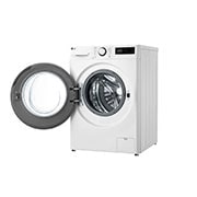 LG 9 kg Pyykinpesukone(Valkoinen) - Steam, Energialuokka A, TurboWash360™, AI DD™, Smart Diagnosis™ , Left side view with door open, F4Y5VYP6WY, thumbnail 13