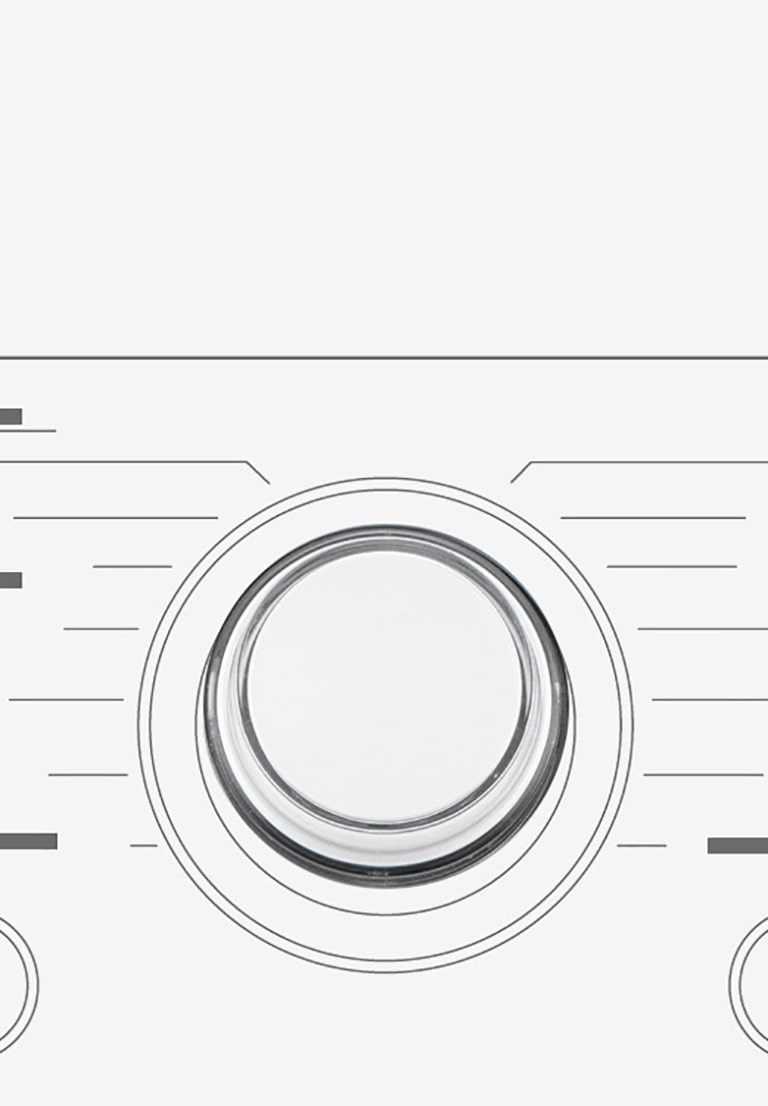 Tässä on suurennettu kuva pesukoneen käyttöpaneelin metallivalitsimesta.