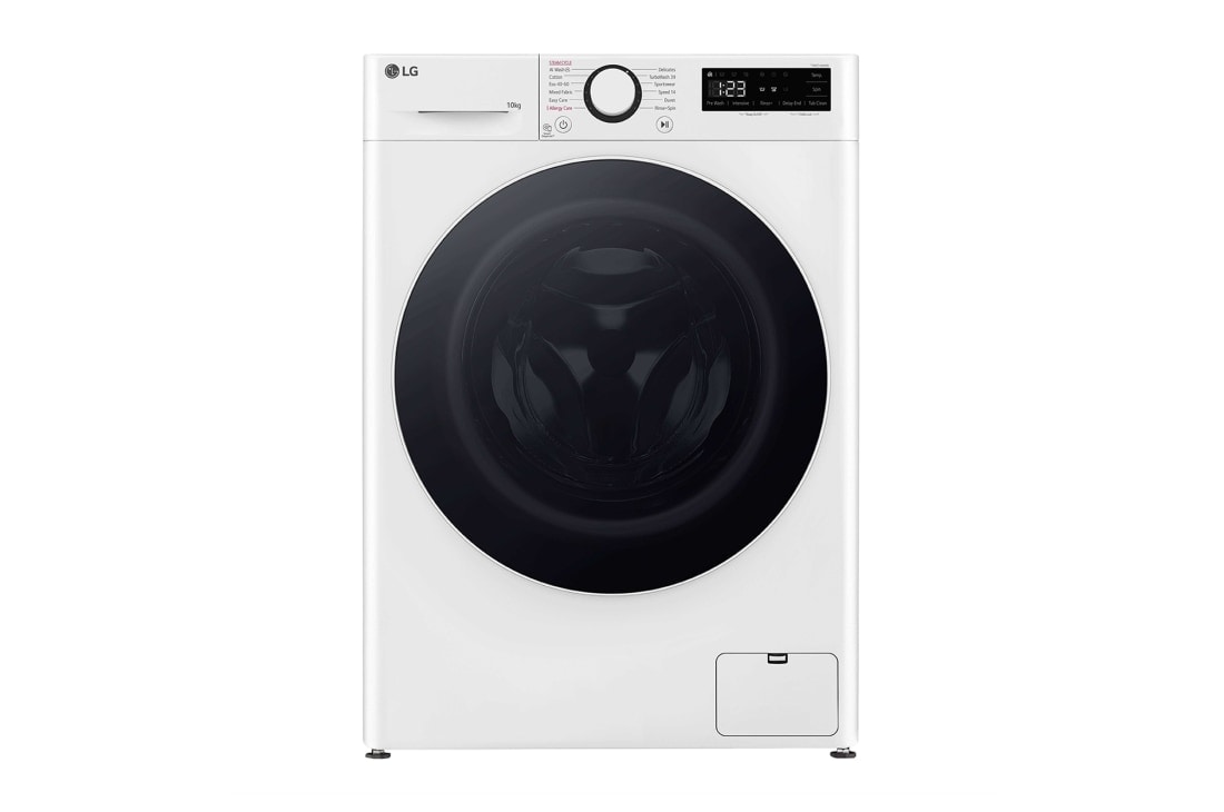 LG 10 kg Pyykinpesukone(Valkoinen) - Steam, Energialuokka A, TurboWash360™, AI DD™, Smart Diagnosis™, Edessä, F4Y5RYW0WY