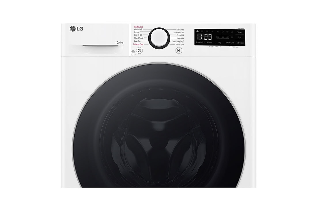 LG 10 kg / 6 kg Kuivaava pesukone(Valkonen) - Steam, Energialuokka A/D,  TurboWash™ 360, AI DD™, Smart Diagnosis™, Detail1, F4Y5RRP1WY, thumbnail 4