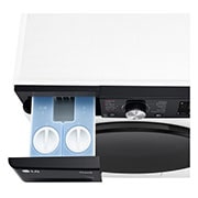 LG 11 kg Pyykinpesukone(Valkoinen) - Auto Dose, Steam, Energialuokka A, TurboWash360™, AI DD™, Smart Diagnosis™ kanssa Wi-Fi, Left Perspective Detail, FV94ENS2BA, thumbnail 7