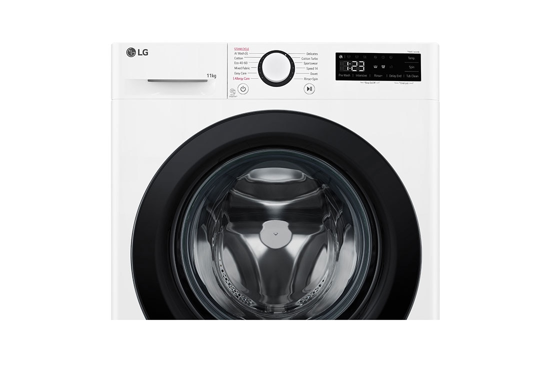 LG 11 kg Pyykinpesukone(Valkoinen) - Steam, Energialuokka A, AI DD™, Smart Diagnosis™, Front perspective, F4Y5EYP6W, thumbnail 4
