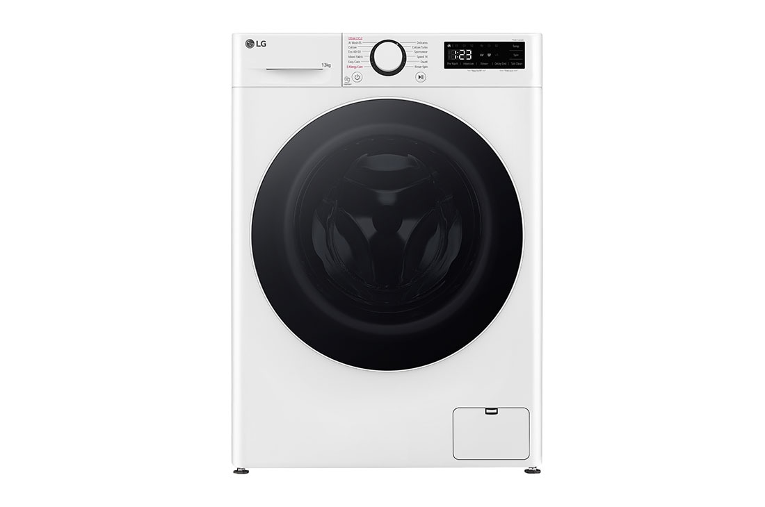LG 13 kg Pyykinpesukone(Valkoinen) - Steam, Energialuokka A, AI DD™, Smart Diagnosis™, Front View, F4Y5LYP0W