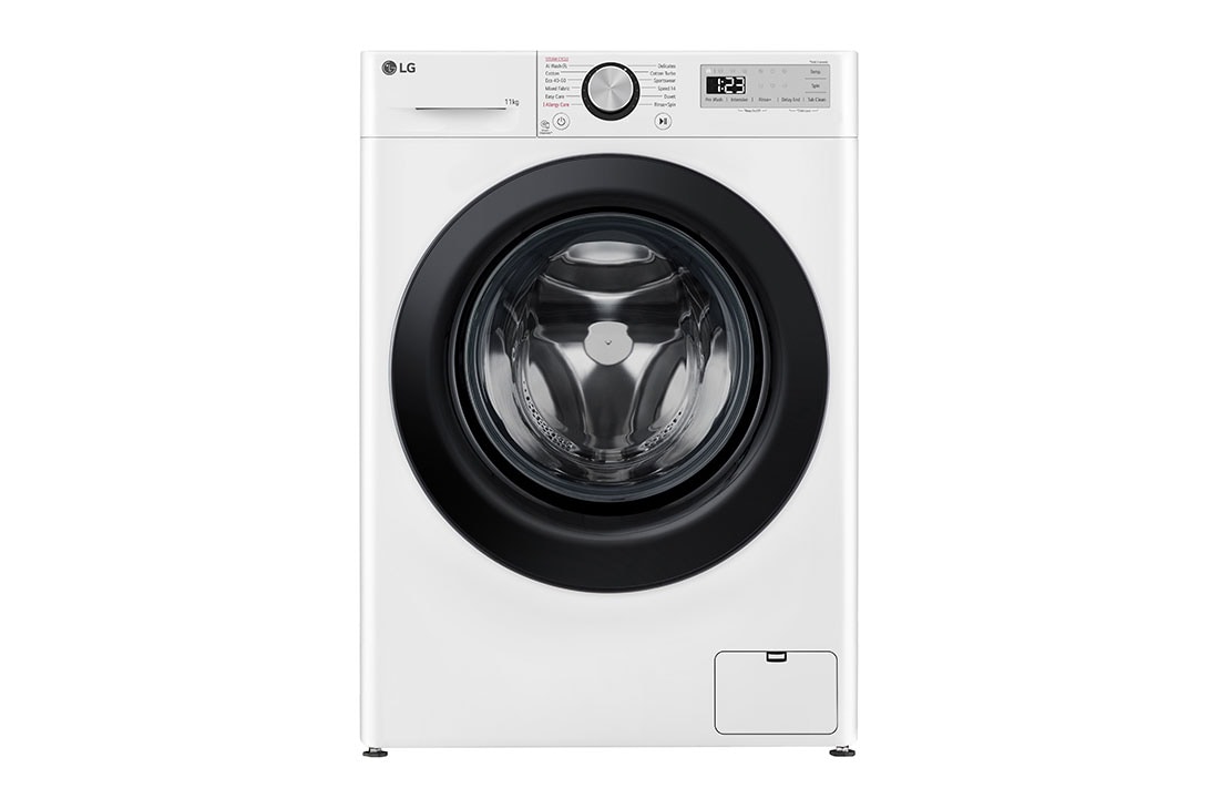 LG 11 kg Pyykinpesukone(Valkoinen) - Steam, Energialuokka A, AI DD™ ja Smart Diagnosis™, Front, F4Y5EYP6W0F
