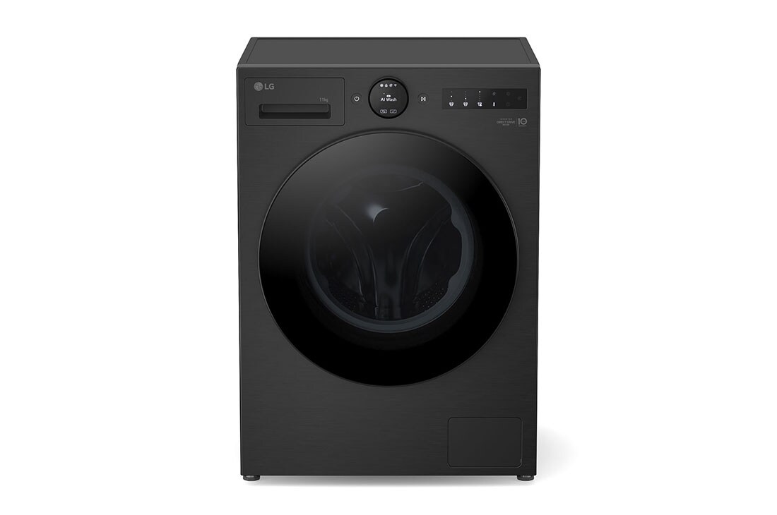 LG 11 kg Pyykinpesukone(Essence Black) - Energialuokka A, LCD-paneelilla, Auto Dose, TurboWash360™, AI DD™, Smart Diagnosis™ kanssa Wi-Fi, front perspective view, F4X7511TBB, thumbnail 13