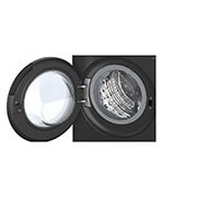 LG 11 kg Pyykinpesukone(Essence Black) - Energialuokka A, LCD-paneelilla, Auto Dose, TurboWash360™, AI DD™, Smart Diagnosis™ kanssa Wi-Fi, Side view open door, F4X7511TBB, thumbnail 9