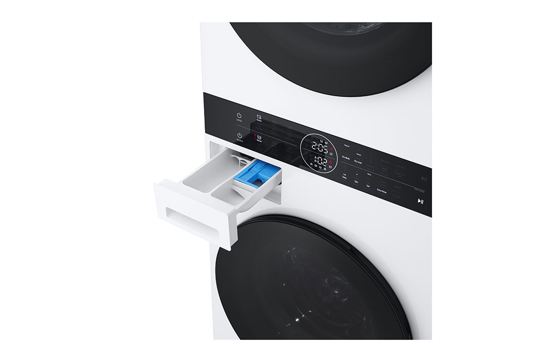 LG 12 kg / 10 kg WashTower(Valkoinen) - Energialuokka A/C, Steam, TurboWash™360, AI DD™, Dual Inverter Heatpump™, Drawer1, WT1210WWF, thumbnail 6