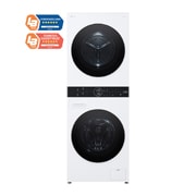 LG 12 kg / 10 kg WashTower(Valkoinen) - Energialuokka A/C, Steam, TurboWash™360, AI DD™, Dual Inverter Heatpump™, Front_LightOff, WT1210WWF, thumbnail 1