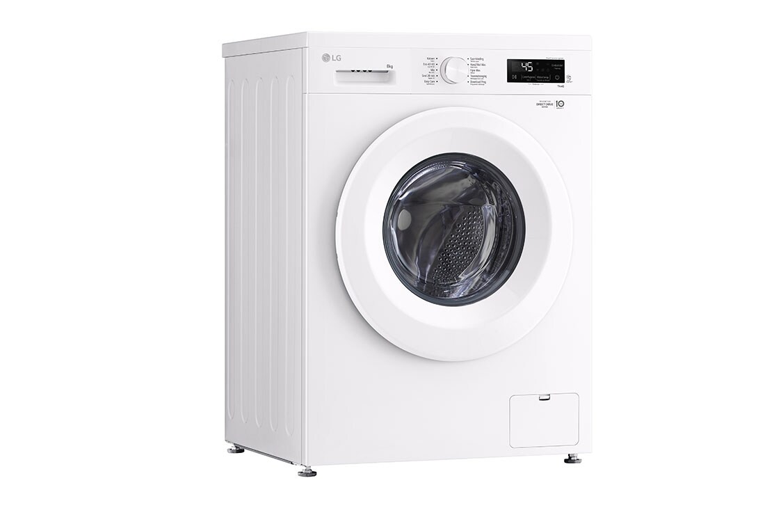 LG 8 kg Pyykinpesukone(Essence White) - Steam, Energialuokka A, 6 Motion DD, Smart Diagnosis™ kanssa Wi-Fi, left side view, F4X1008NWH, thumbnail 7