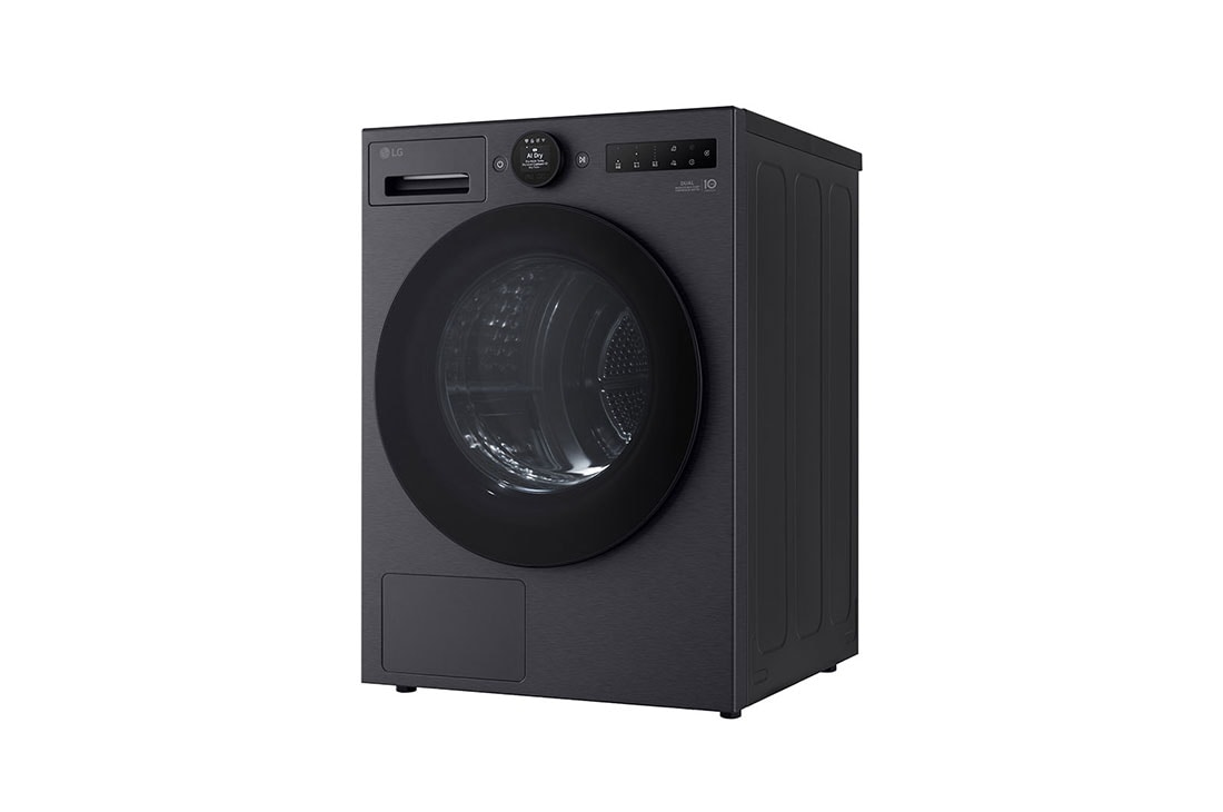 LG 9 kg Kuivausrumpu(Essence Black) - Energialuokka A+++, LCD-paneelilla, DUAL Inverter Heat Pump™, Smart Diagnosis™ kanssa Wi-Fi, Right view, RHX7009TBB, thumbnail 10
