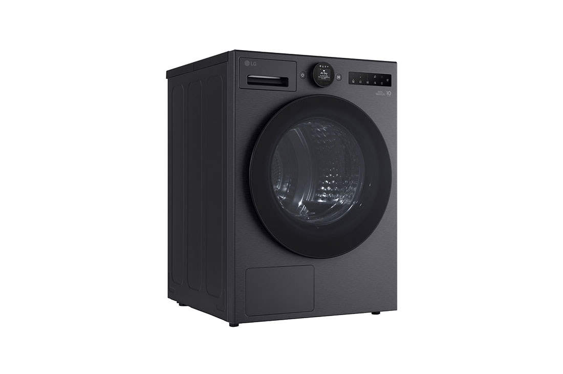 LG 9 kg Kuivausrumpu(Essence Black) - Energialuokka A+++, LCD-paneelilla, DUAL Inverter Heat Pump™, Smart Diagnosis™ kanssa Wi-Fi, Left view, RHX7009TBB, thumbnail 12