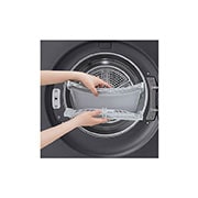 LG 9 kg Kuivausrumpu(Essence Black) - Energialuokka A+++, LCD-paneelilla, DUAL Inverter Heat Pump™, Smart Diagnosis™ kanssa Wi-Fi, FilterHand, RHX7009TBB, thumbnail 9