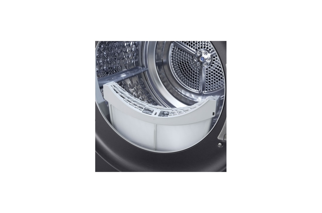 LG 9 kg Kuivausrumpu(Essence Black) - Energialuokka A+++, LCD-paneelilla, DUAL Inverter Heat Pump™, Smart Diagnosis™ kanssa Wi-Fi, drum, RHX7009TBB, thumbnail 8