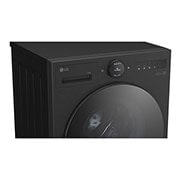 LG  11 kg Pyykinpesukone(Essence Black) - Energialuokka A, LCD-paneelilla, TurboWash360™, AI DD™, Smart Diagnosis™ kanssa Wi-Fi, Top perspective view, F4X7011TBB, thumbnail 4