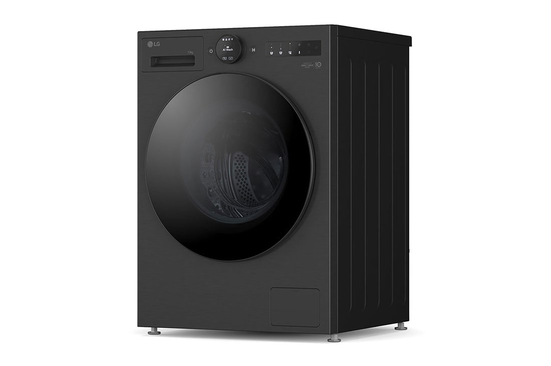 LG  11 kg Pyykinpesukone(Essence Black) - Energialuokka A, LCD-paneelilla, TurboWash360™, AI DD™, Smart Diagnosis™ kanssa Wi-Fi, left top perspective view, F4X7011TBB, thumbnail 8