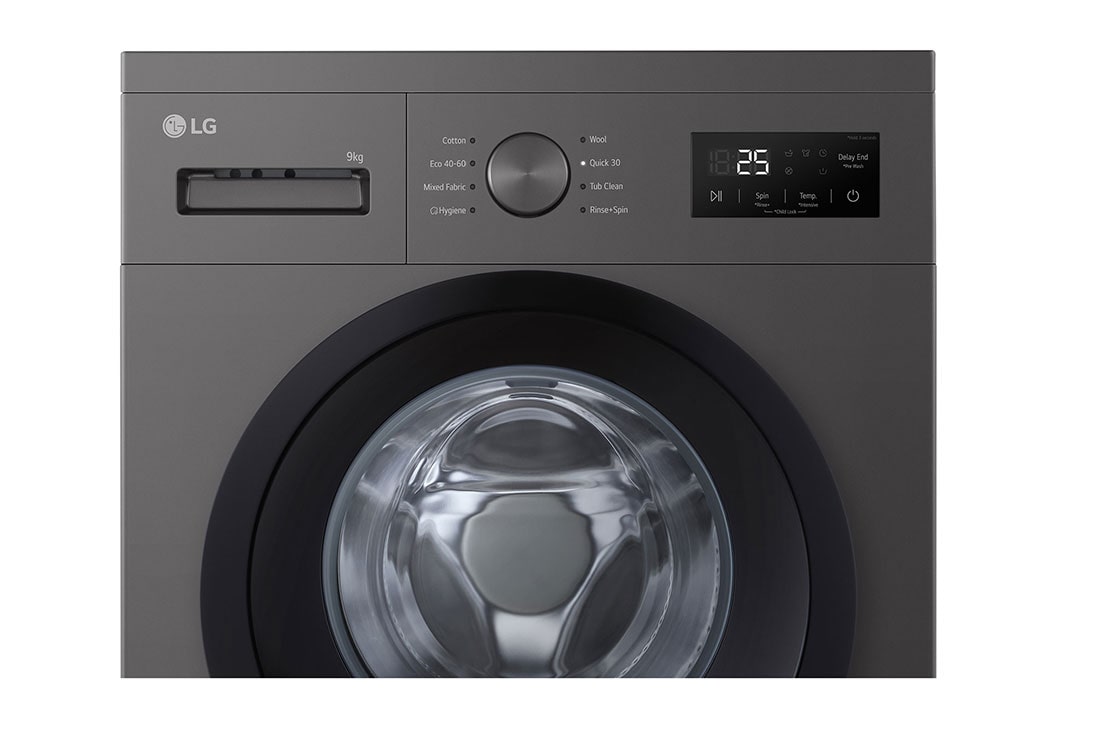LG  9 kg Pyykinpesukone(Dark Silver) - Steam, Energialuokka A, F4A1009NDK, thumbnail 8